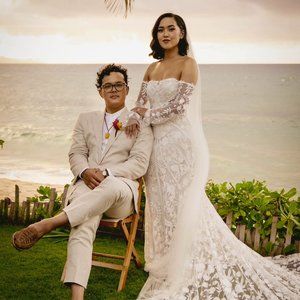 Rue De Seine Jericho with Window Sleeves Wedding Dress